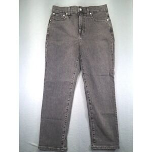Madewell The Perfect Jean Vintage Wash Black Denim Straight Leg Women Size 28P